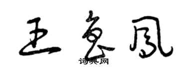 曾慶福王魯鳳草書個性簽名怎么寫