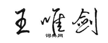 駱恆光王唯劍行書個性簽名怎么寫