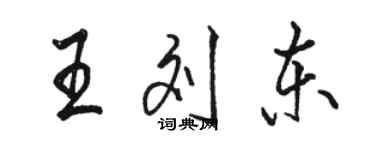 駱恆光王劉東行書個性簽名怎么寫