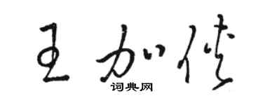 駱恆光王加俠草書個性簽名怎么寫