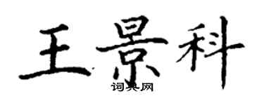 丁謙王景科楷書個性簽名怎么寫