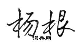 駱恆光楊根行書個性簽名怎么寫