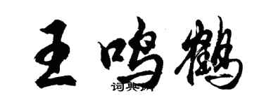 胡問遂王鳴鶴行書個性簽名怎么寫