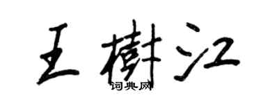 王正良王樹江行書個性簽名怎么寫