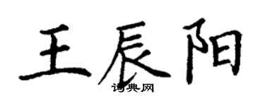 丁謙王辰陽楷書個性簽名怎么寫