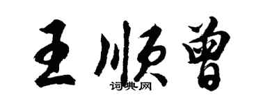 胡問遂王順曾行書個性簽名怎么寫