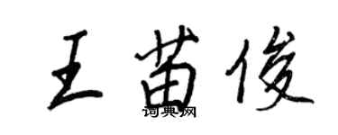 王正良王苗俊行書個性簽名怎么寫