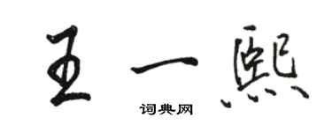 駱恆光王一熙行書個性簽名怎么寫