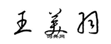 梁錦英王美羽草書個性簽名怎么寫