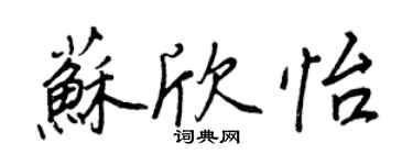 王正良蘇欣怡行書個性簽名怎么寫