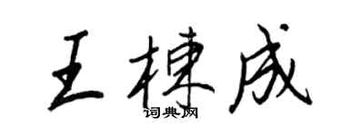 王正良王棟成行書個性簽名怎么寫