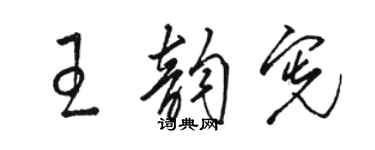 駱恆光王韻憲草書個性簽名怎么寫