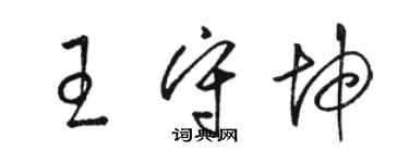 駱恆光王守坤草書個性簽名怎么寫