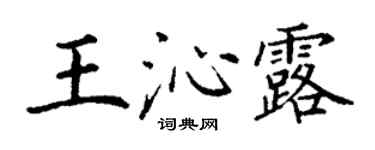 丁謙王沁露楷書個性簽名怎么寫