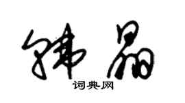 朱錫榮韓晶草書個性簽名怎么寫