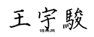 何伯昌王宇駿楷書個性簽名怎么寫