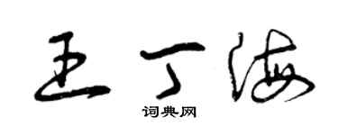 曾慶福王丁海草書個性簽名怎么寫