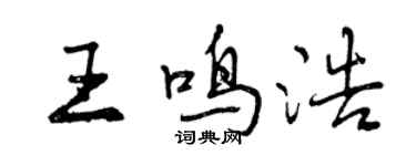 曾慶福王鳴浩行書個性簽名怎么寫