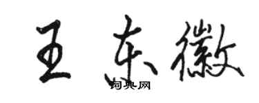 駱恆光王東徽行書個性簽名怎么寫