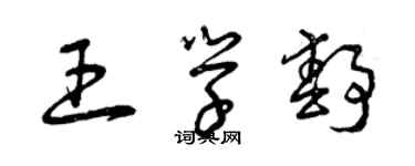 曾慶福王學靜草書個性簽名怎么寫