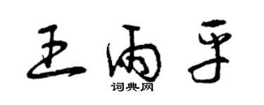 曾慶福王雨平草書個性簽名怎么寫