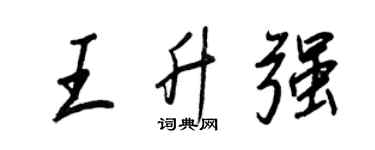 王正良王升強行書個性簽名怎么寫