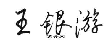 駱恆光王銀遊行書個性簽名怎么寫