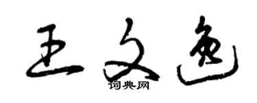 曾慶福王文逸草書個性簽名怎么寫