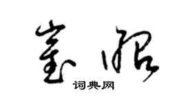 梁錦英崔昭草書個性簽名怎么寫