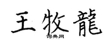 何伯昌王牧龍楷書個性簽名怎么寫