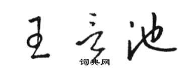 駱恆光王言池草書個性簽名怎么寫