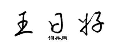 梁錦英王日好草書個性簽名怎么寫