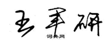 朱錫榮王軍研草書個性簽名怎么寫