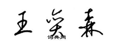 梁錦英王奕森草書個性簽名怎么寫