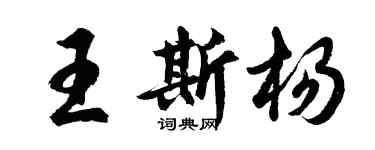 胡問遂王斯楊行書個性簽名怎么寫