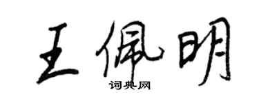 王正良王佩明行書個性簽名怎么寫