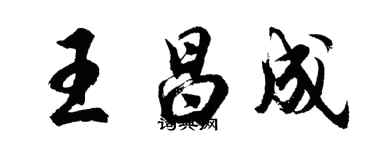 胡問遂王昌成行書個性簽名怎么寫