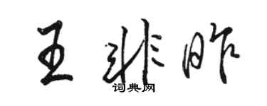 駱恆光王非昨行書個性簽名怎么寫