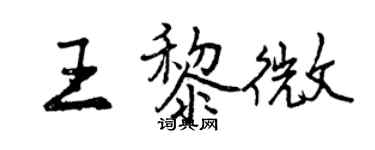 曾慶福王黎微行書個性簽名怎么寫