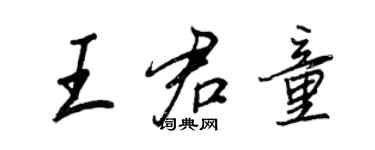 王正良王君童行書個性簽名怎么寫