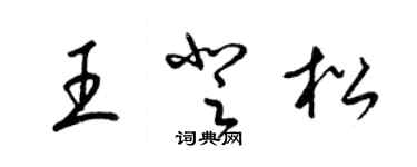 梁錦英王登松草書個性簽名怎么寫