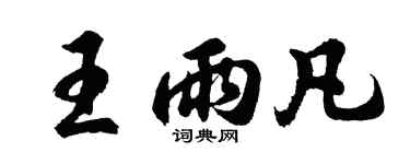 胡問遂王雨凡行書個性簽名怎么寫