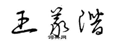 曾慶福王義潛草書個性簽名怎么寫