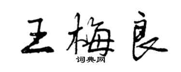 曾慶福王梅良行書個性簽名怎么寫