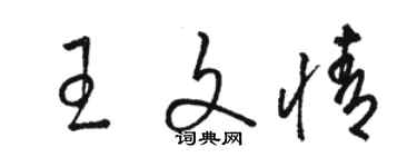 駱恆光王文情草書個性簽名怎么寫