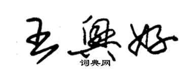 朱錫榮王興好草書個性簽名怎么寫