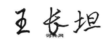 駱恆光王長坦行書個性簽名怎么寫