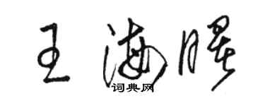 駱恆光王海曙草書個性簽名怎么寫
