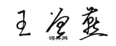 駱恆光王曾燕草書個性簽名怎么寫