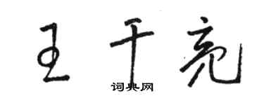 駱恆光王乾亮草書個性簽名怎么寫